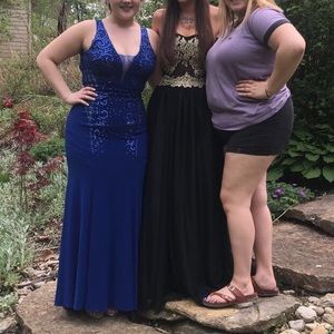 black and gold prom dress